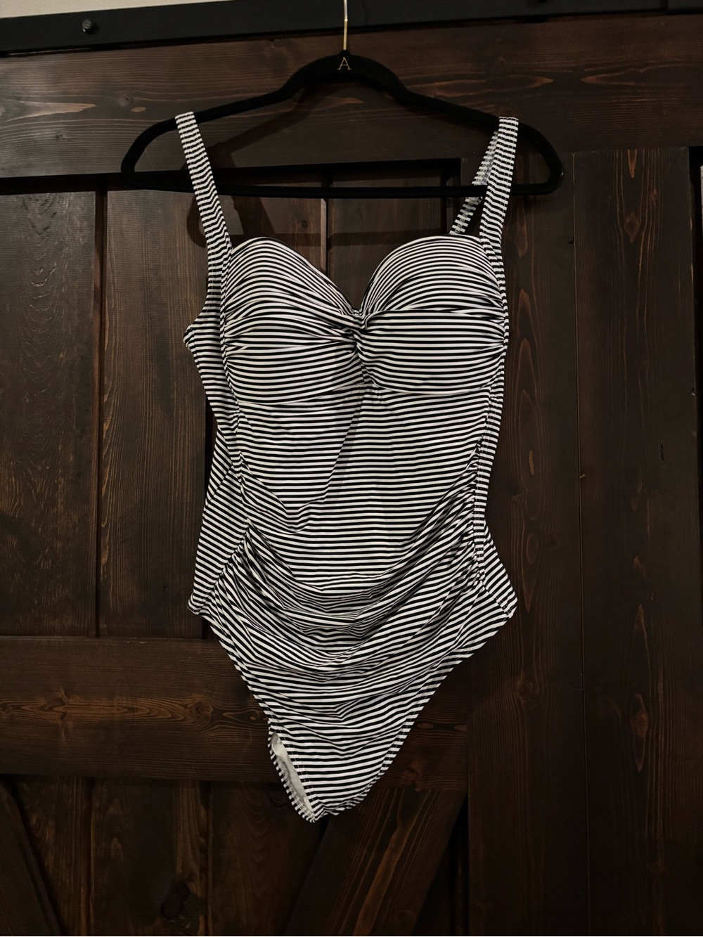 Black & White Striped Women’s One-Piece Swimsuit